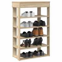 vidaXL Mueble zapatero madera contrachapada 60x30x98 cm en color Gris hormigón/Negro/Blanco y más | almacenamiento funcional diseño moderno para baño dormitorio sala - details 5