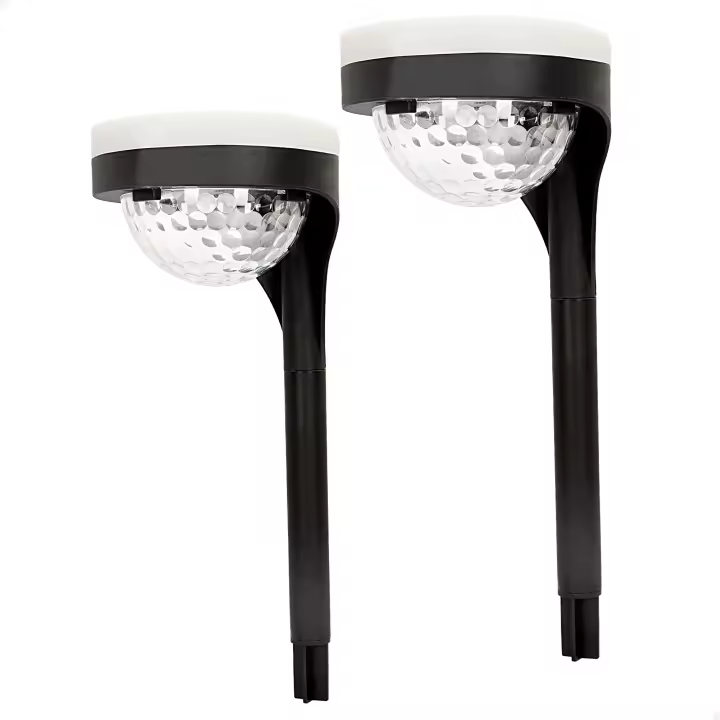 Pack de 2 Balizas exteriores de focos solares led Aktive, Luz continua entre 6 y 8 horas, de 22 lumens, 11 leds, Impermeable - 1