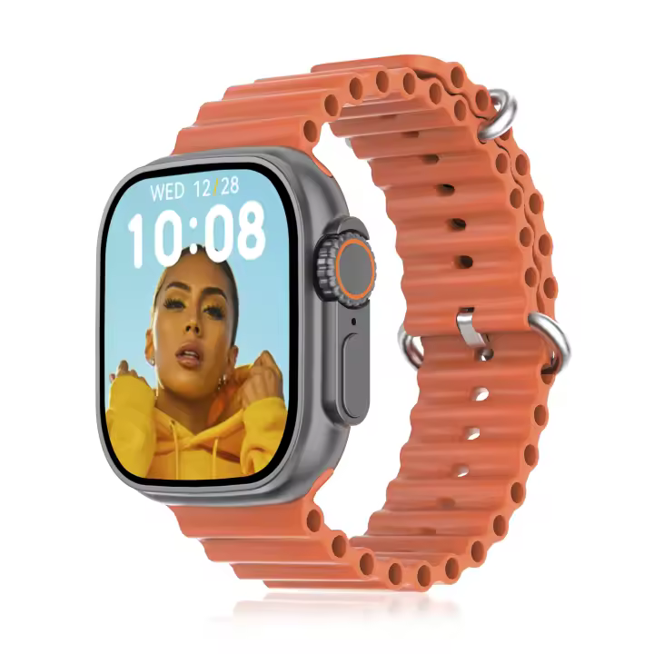 DAM. Smartwatch DT8 Ultra con pantalla de 2.0 pulgadas HR y función Always-On display. Widgets personalizables. Correa Sea band. 4,8x1,3x4,3cm - 1