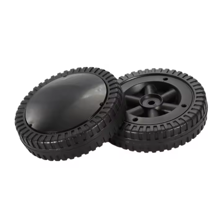 Paquete de 2 ruedas de parrilla de barbacoa suave rodante negro 6 pulgadas neumáticos para parrillas de barbacoa - 1
