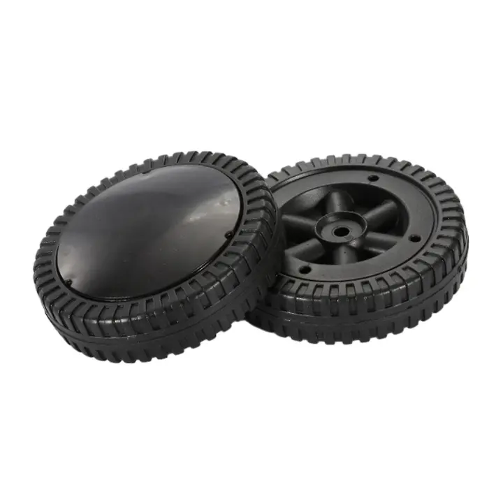 Paquete de 2 ruedas de parrilla de barbacoa suave rodante negro 6 pulgadas neumáticos para parrillas de barbacoa - 1