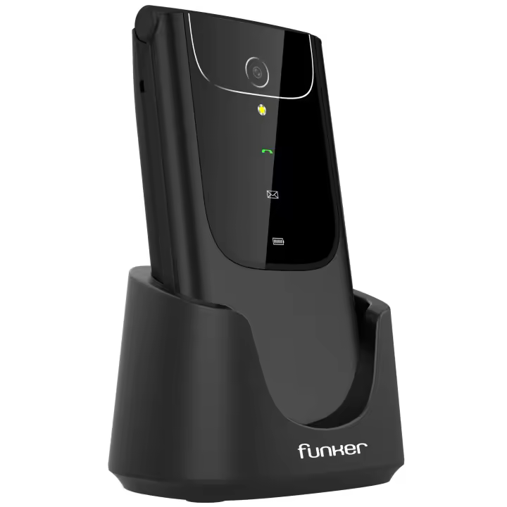 Funker C150 Comfort Easy 4G Teléfono Móvil con tapa para personas mayores con 4G. Con botón SOS y base de carga. - 1