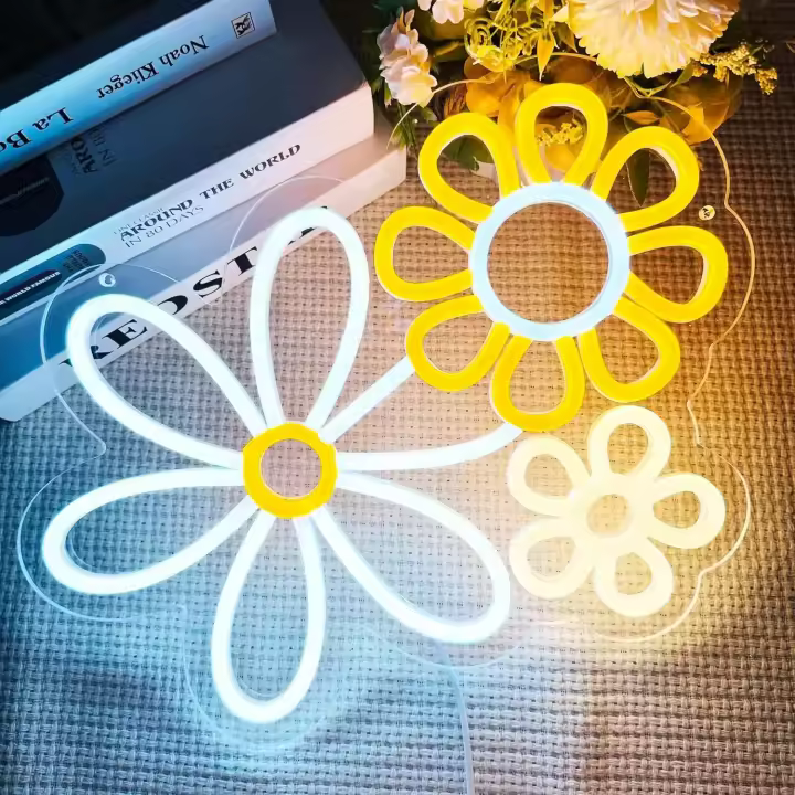 Luces Neón LED Daisy Neón Naranja Para Decoración De Pared Cargado Por USB Flor Noche Para Fiesta Regalos De San Valentín Cumpleaños - 1