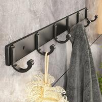 Ganchos De Pared Montados En Aluminio Negro Moderno HelloYoung Para Toallas Ropa Y Abrigos Perfectos Para El Baño Accesorio De Pared Metálico - details 1