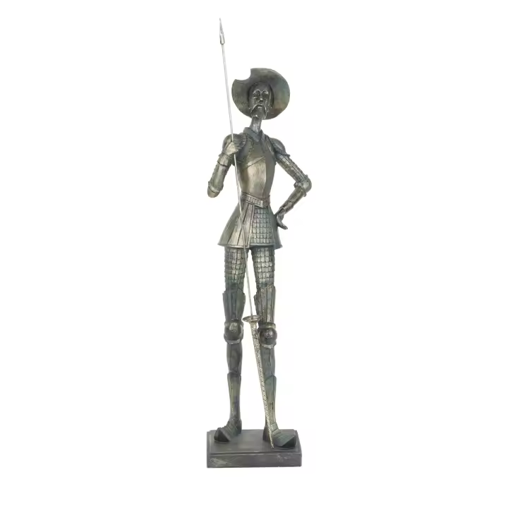 Signes Grimalt Figura Don Quijote | Figura de Sobremesa Plateado Clasico 57X11X14cm - 1