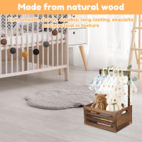 Cesta De Almacenamiento Para Bebé De Madera Con Manija Cesta De Regalo Multifuncional Para Niños Y Niñas Nuevos Padres Decoración De Baño Y Dormitorio - details 2