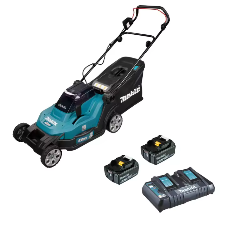 MAKITA DLM432CT2 - Cortacésped 18Vx2 5,0 Ah LXT 43 cm, 50L. Incluye baterías 18V 5Ah y cargador doble - 1