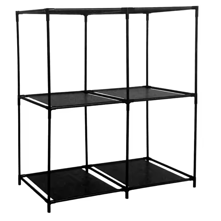 Estantería de Acero Negro con Compartimentos para Almacenamiento y Organización del Hogar - 1