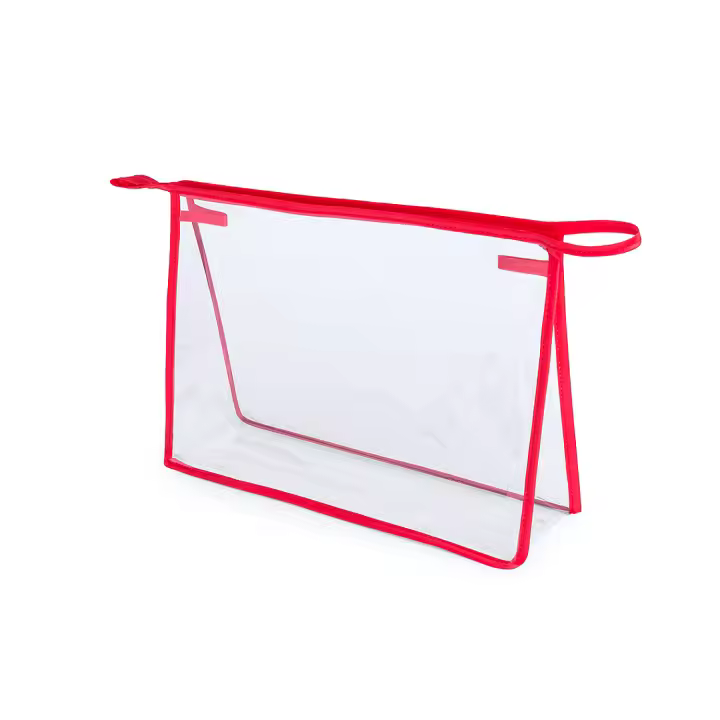 DAM   Neceser transparente de viaje 29.00x21.00x9.00 Cm. Color: Rojo - 1