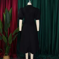 Vestido Elegante De Fiesta Para Mujer 2024 Con Cuello Con Lazo Manga Corta Cintura Alta A-Line Plisado Hasta El Tobillo Vestido De Cumpleaños - details 39