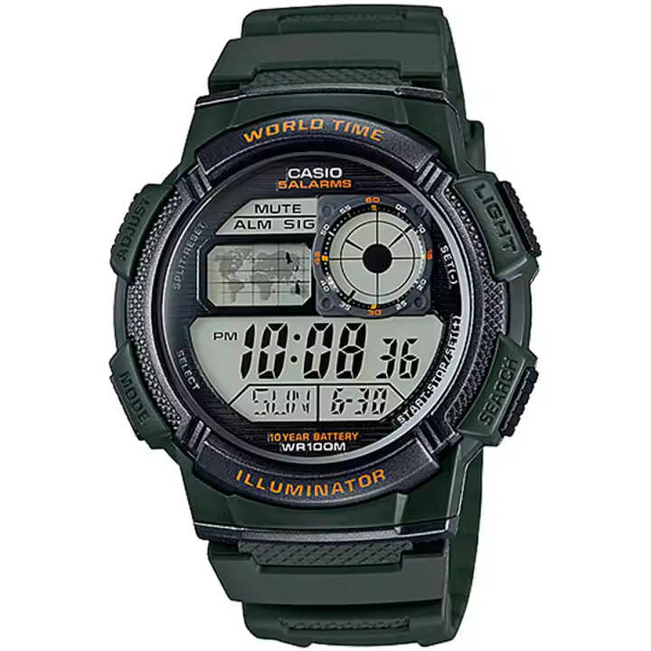 Casio Ae-1000w-3avcf Collection Reloj Para Para Hombre Color Verde - 1