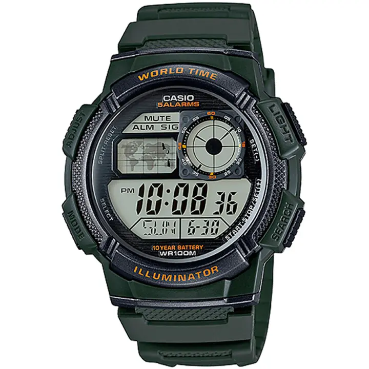 Casio Ae-1000w-3avcf Collection Reloj Para Para Hombre Color Verde - 1