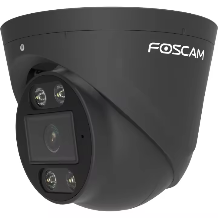 Foscam T5EP Cámara IP seguridad - PoE - 5 Mpx, Exterior con focos y Sirena, Audio bidirecional, NEGRA - 1