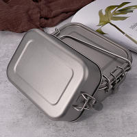 Caja De Almuerzo De Titanio Para Camping 800ml Caja De Alimentos Rectangular De Portátil Con Cierre Para Exteriores - details 8