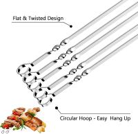 Brochetas de kebab, 20 piezas, brochetas de Maple inoxidable para barbacoa, 38 cm, brochetas reutilizables para shish kabob, herramientas de Parrilla Aptas lavajillas para Barbacoas al Aire Libre, Familia - details 2