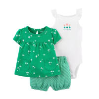 Nueva ropa de verano para niñas, pantalones cortos de manga corta, camisetas, trajes de tres piezas. - details 24