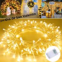 Guirnalda De Navidad Con 2M-10M 10/20/40/80 LEDS Luz De Cinta Faeirita Para Dormitorio Boda Fiesta Decoración De Valentine Con Pilas Incluidas - details 0