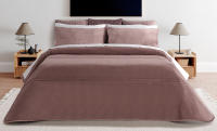 NORA HOME Edredon Acolchado Terciopelo Rosa - TWO . Relleno 250 gr/m². Fundas Cojin a conjunto incluidas - details 1