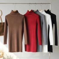 Vestido Bodycon De Térmica Para Mujer HELIAR Con Cuello Alto Y Manga Larga Tejido Grueso Para Otoño E Invierno Vestido De Oficina Con Diseño Sólido - details 25