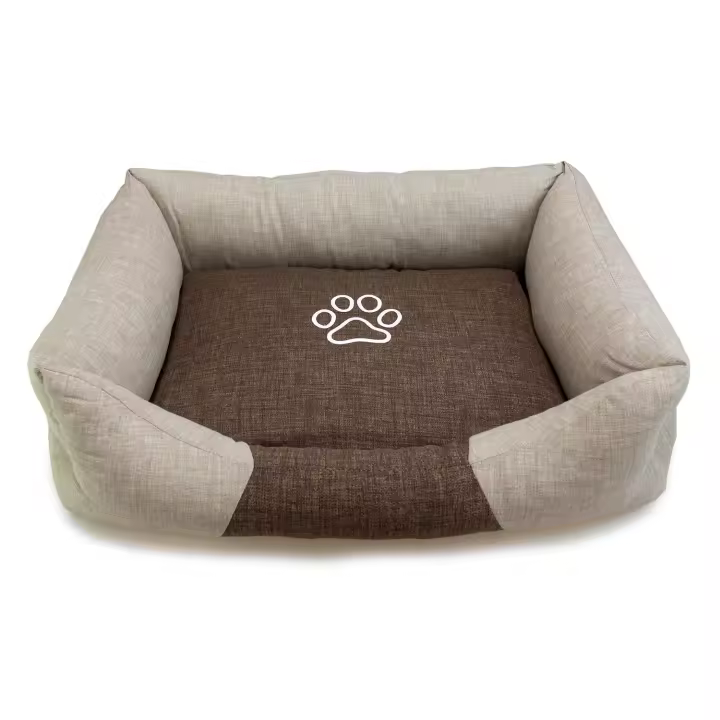 Cama Cama cuadrada Marrón y Beige con Huella 70x55x19cm - 1