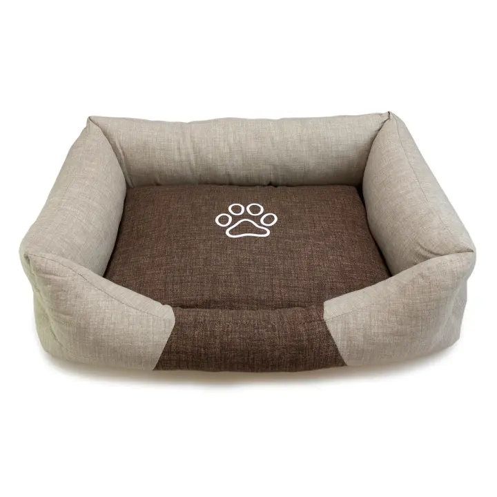 Cama Cama cuadrada Marrón y Beige con Huella 70x55x19cm - 1