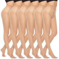 Kave 6 Pares De Medias De Nylon Ultrafinas Para Mujer Talla Alta Sólidas En Negro Leggings De Pierna Alta Para Damas - details 7