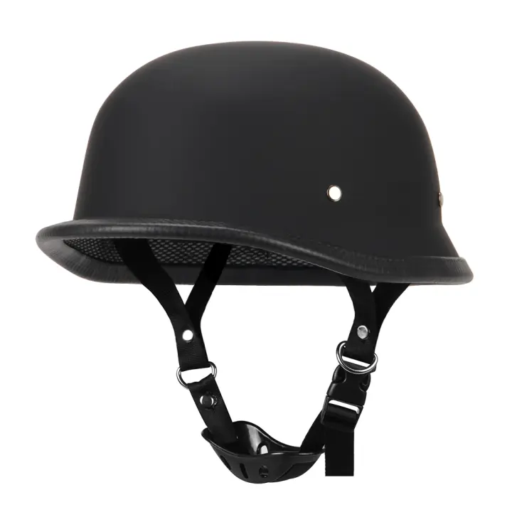 Casco De Motocicleta Medio De Cuero Aleman Vintage Casco Moto Moto Pilot Biker DOT Certificación Unisex Tamaños S-XXL - 1