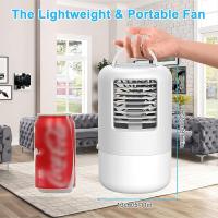 Enfriador de aire portátil, 500 ml, diseño 4 en 1, recargable y enchufable, 3 velocidades de ventilador y 7 luces LED, ventilador personal con temporizador de 2-4 horas, adecuado para dormitorio, camping, oficina (Blanco) - details 4