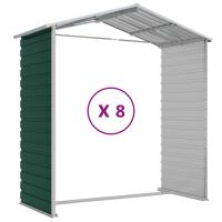 Cobertizo de jardín acero galvanizado verde 191x725x198 cm Decoración de muebles de jardín al aire libre - details 8