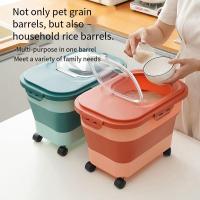 Contenedor De Almacenamiento Para Alimentos Para Perros Y Gatos Colapsable 13/33LB Caja De Alimentos Para Gatos Con Tapa Airtight Para Cocina Granos Y Arroz - details 6