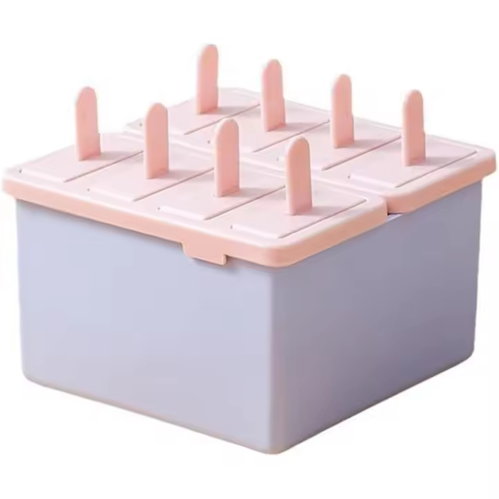 8 moldes para helado con palitos de madera, moldes para paletas de helado, moldes para helado caseros con tapas, moldes para paletas de pudín de paleta caseros para refrigerador - 1