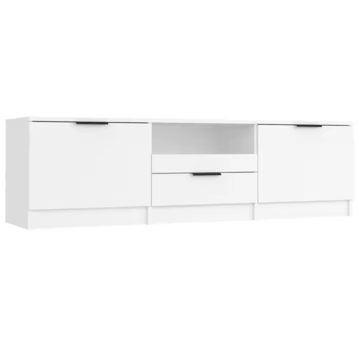 Mueble para TV madera contrachapada blanco 140x35x40 cm - 1