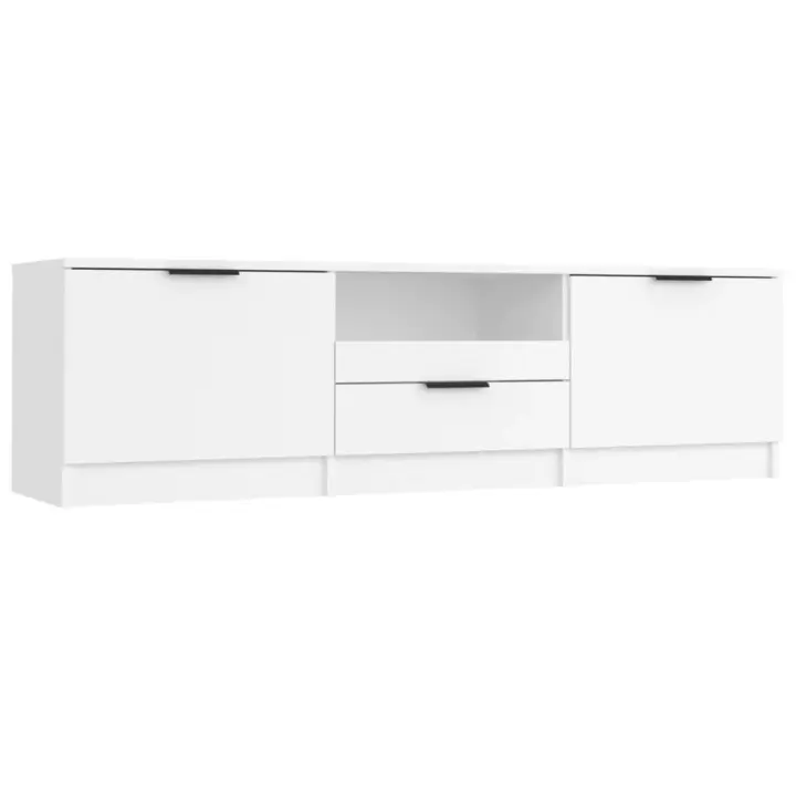 Mueble para TV madera contrachapada blanco 140x35x40 cm - 1