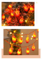 Luces De Navidad LED De Santa Claus Y Campana Para Decoración De Pared Puerta Habitación Fiesta De Año Nuevo Foco Blanco Cálido Fuente De Alimentación De Pilas - details 6