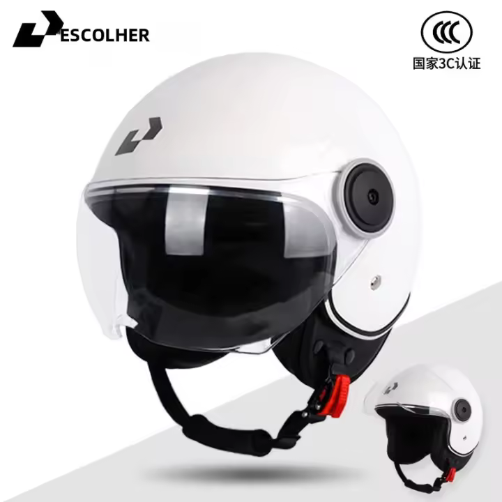 Casco Motociclista UCHOOSE 3/4 Abierta Para Hombres Y Mujeres Vintage Protección Contra Choques Para Moto Scooter - 1