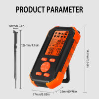Termómetro De Carne Inalámbrico Digital Con Dos Probes Rango De 328 FT Para Barbacoa Horno Asador Cocina Herramienta De Medición Metal - details 14