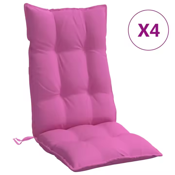 Fundas para Silla con respaldo alto 4 UDS Oxford de lona rosa - 1