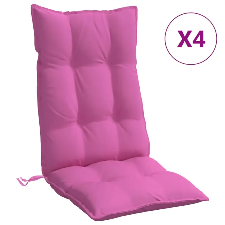 Fundas para Silla con respaldo alto 4 UDS Oxford de lona rosa - 1