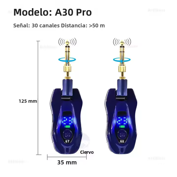 Transmisor Y Receptor De Audio Inalámbrico Para Guitarra Sistema De Dispositivo De Comunicación Para Instrumento Electrónico De Viento Saxofón EWI5000 4000 Incluye Baterías - 1