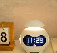 Reloj despertador para niños, with Alimentación por USB, with emoji, Luz Nocturna ajustable y mini altavoz Bluetooth para Gift de niños, adultos y niños (Blanco) - details 4