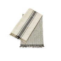 MEVAK LIVING - Pack 2 Paños de Algodón Kila - 50x70cm - Rayado y Liso - Flecos y Cinta Colgante - 5 Colores - details 0