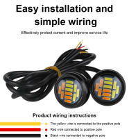 YiRui 2pcs Luz De Matrícula De Coche Durante El Día Con Señales De Cambio De Color Blanco Amarillo 23mm 4014 12SMD Para Automóviles - details 4