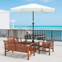 Outsunny Sombrilla de Jardín Ø266x248,5 cm Protección UV50+ Parasol de Aluminio Inclinable con Techo de Ventilación y Manivela para Terraza Balcón Exterior - details 1