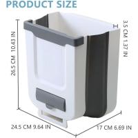 Cubos de Basura para la Cocina - Cubos de Basura Plegable 9L Multifuncional Bote de Basura Colgante Extraible para la Cocina,Utilizado en Cocina, Baño, Dormitorio, Automóvil (Con Gancho Invisible) - details 0