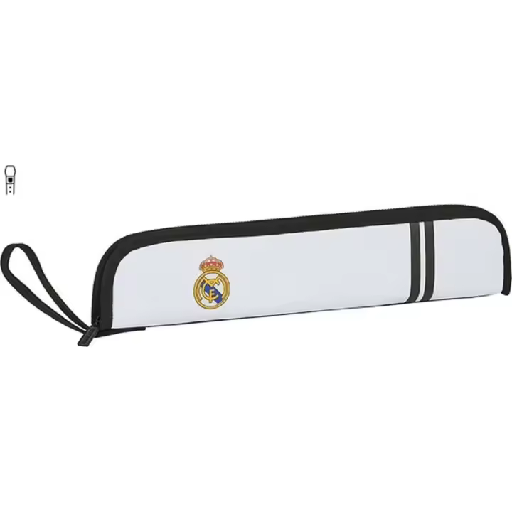 Safta - Portaflautas Real Madrid Diseño Único - Licencia Oficial, Interior Acolchado, Asa Lateral, Borde Reforzado - 1