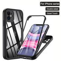 Funda De 360 Grados Para iPhone 15 14 13 12 11 pro Max 14 plus XS MAX XR Transparente Cubierta Completa Rugged Con Protector De Pantalla Integrado - details 0