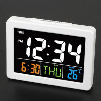 BIT Reloj despertador electrónico de escritorio con pantalla LCD grande a Color, pantalla de fecha y temperatura - details 6