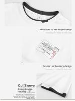 Camiseta De Algodón Puro Para Hombre Estampado Casual De Verano Sin Capucha Manga Corta Trendy Inner Wear Marca - details 10