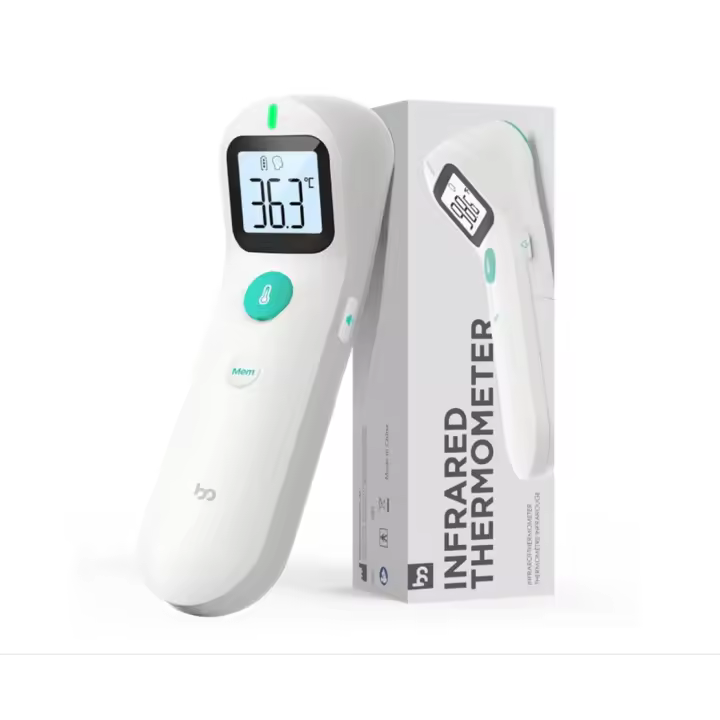 Termómetro Femometer para la fiebre sin contacto para bebés y adultos, termómetro digital de frente por infrarrojos con lectura instantánea, lectura precisa, alarma de fiebre. Blanco. ( Envase abierto ) - 1