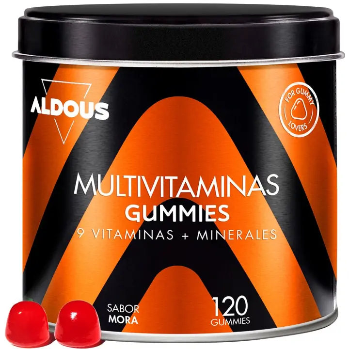 Multivitaminas en gominolas Aldous Bio 120 gummies sabor natural a mora - 1